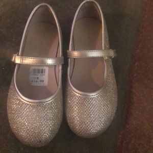 Gold sparkly dress-up shoes toddler 8